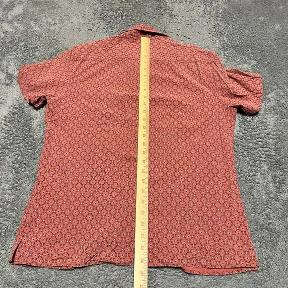Fair Harbor Shirt Mens Medium Geometric Floral Short Sleeve Button Up - Picture 7 of 7